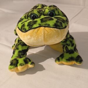 GANZ Plush Frog Toy - Green and Yellow